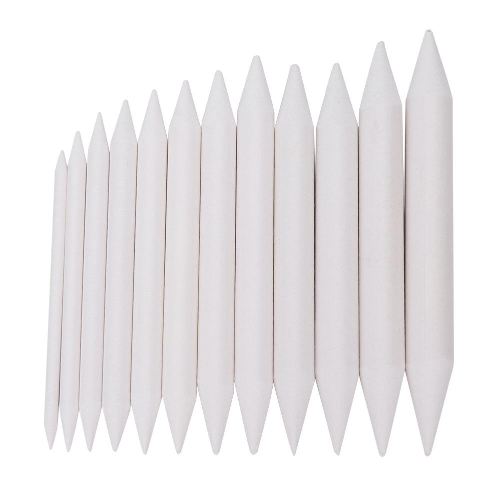 12 Stück weiße Papierstifte, Blending Stumps, Sketch Rub Zeichenwerkzeug, Skizzen-Zeichenwerkzeug