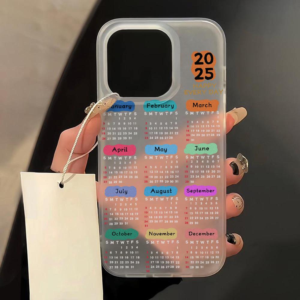 Silikon Matt Handyhülle Für iPhone 11 Funda iPhone 13 16 Pro Max 14 15 12 16promax 15promax Kalender Bemalte Hülle Bumper For iPhone 16