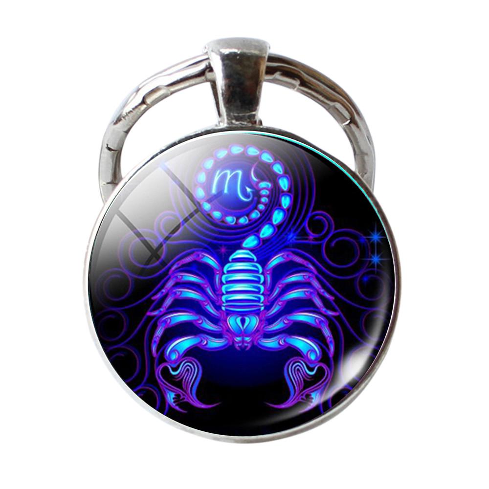 Schlüsselanhänger mit 12 Sternbildern, Sternzeichen-Anhänger, doppelseitiger Schlüsselanhänger, Schlüsselanhänger, Black Friday-Geschenke Scorpio