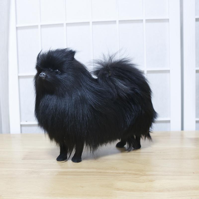 Realistische Pommersche Simulation Spielzeug Hund Welpen Lebensechte Begleiter Spielzeug Handgefertigte Drop Hund Haustier Spielzeug Simulation Gefüllte Shipp G7D7 schwarz