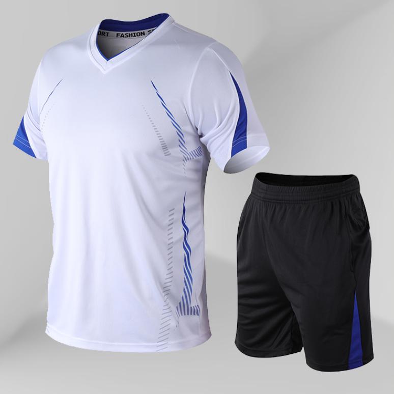 Trainingsanzug Herren Set Herren 2 Stück Sets Sommer Freizeitkleidung Fitness Trainingsanzüge Set XXXL ghost weiß