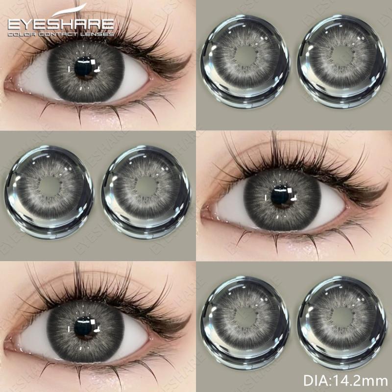 EYESHARE 2 Stück PATTAYA Farbige Kontaktlinsen für Augen 0 ~ -8.00 Dioptrien Myopie Kontaktlinsen Natürliche Linse Schönheitskosmetik 0