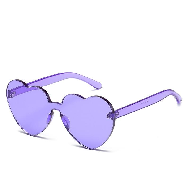 1 Stück Trendige Herz Sonnenbrille Damen Sonnenbrille Retro Liebe Herzförmige Brille Damen Shopping Sonnenbrille violett