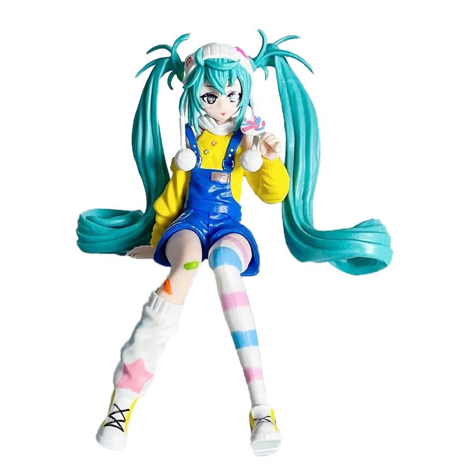 Echte FuRyu Hatsune Miku Süßigkeiten Süßigkeiten Lutscher Nudel Druckfigur Szenerie SPM VOCALOID Miku Figuren Modell Spielzeug Perfektes Geschenk blue