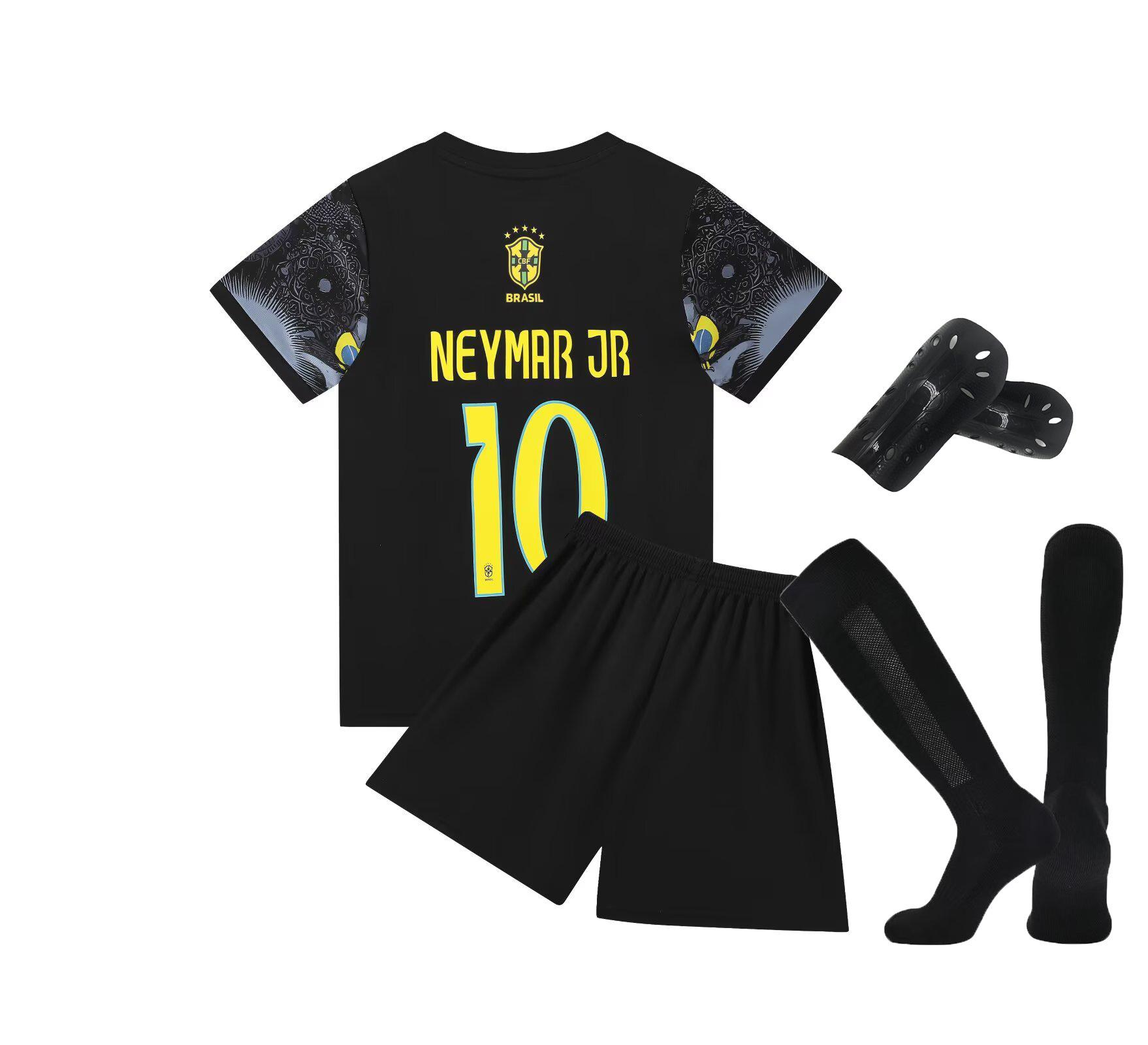 25-26 Brasilien Sonderausgabe Schwarz Nein. 10 Nationalmannschaft Fußballtrikot Kinder-Trikot Kinderkleidung Größe 14-30