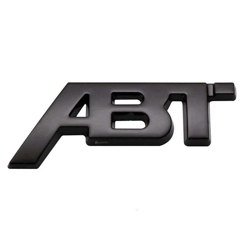 3D Metall ABT Logo Frontgrill Seitenkotflügel Abzeichen Kofferraum Emblem Autoaufkleber für Golf Passat Jetta Touareg Tiguan Polo A3 A4 A5 A6 Q3 Q5 Q7 TT 8.2cm x 3.2cm Badge Sicker matte schwarze