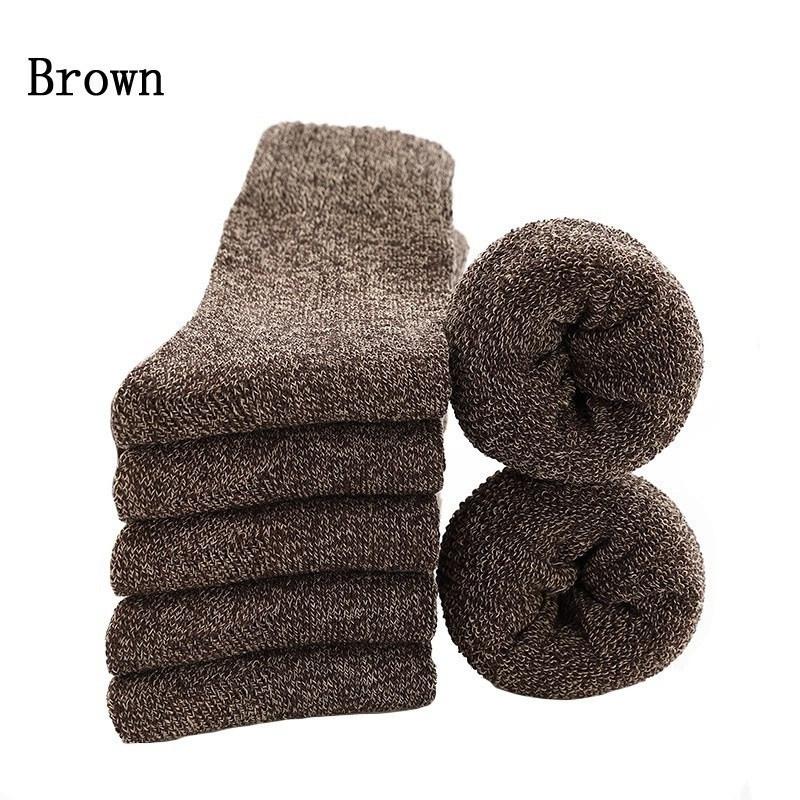 5 Paar superdicke Woll-Kaschmir-Socken halten warm, Merinowolle-Kaninchen-Socken, Herbst und Winter, lässige kältebeständige Socken für Männer und Frauen