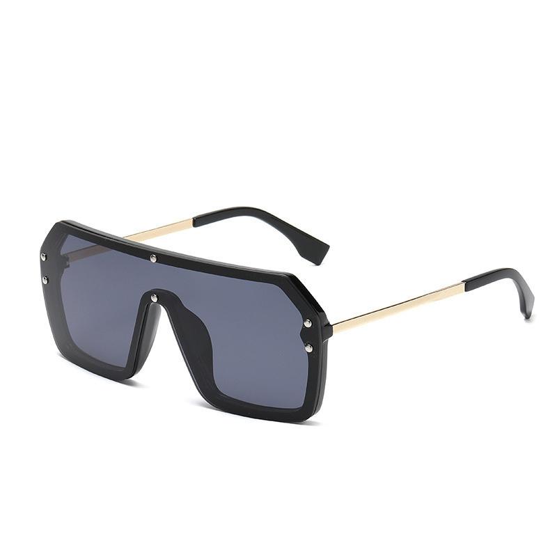 Herren Damen Hip-Hop Sonnenbrille Übertriebener Großer Rahmen Verbunden Randlos Verlaufgläser Mode Sonnenbrille nicht polarisierte Brille