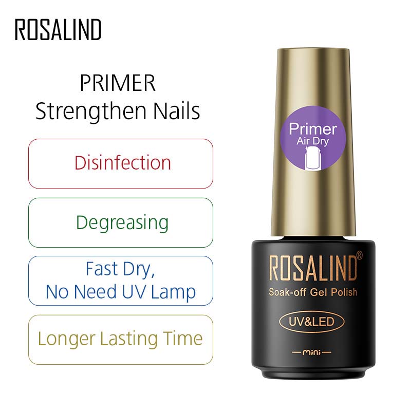 ROSALIND Nail Gel Polish Semi Permanent Varnish Hybrid UV Gel Polish Soak Off Nail Art Gel Top Base Coat Matt Top For Manicure Nail Art Primer