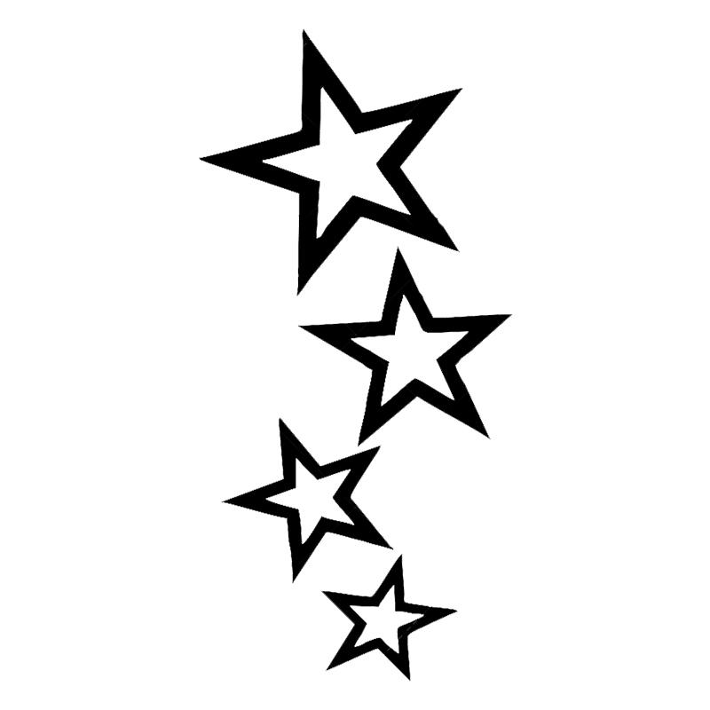 CS30226# 12 x 24 cm Sterne-Aufkleber auf dem Auto, Vinyl-Aufkleber, wasserfeste Dekoration, Autoaufkleber 12x24cm schwarz