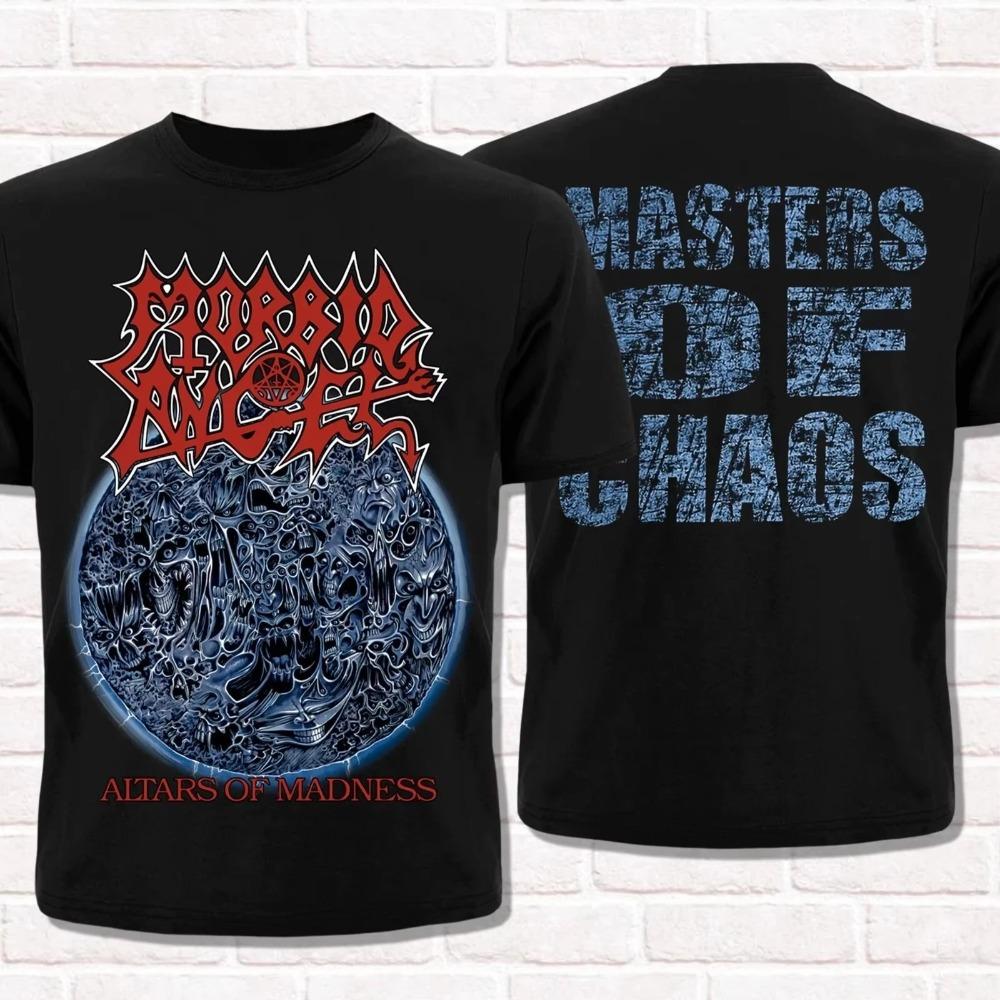 Morbid Angel Doppelseitiges Death Metal Band Pentagramm Baphomet Lyrik Grafikdruck Heavy Metal Streetwear T-Shirt M gray