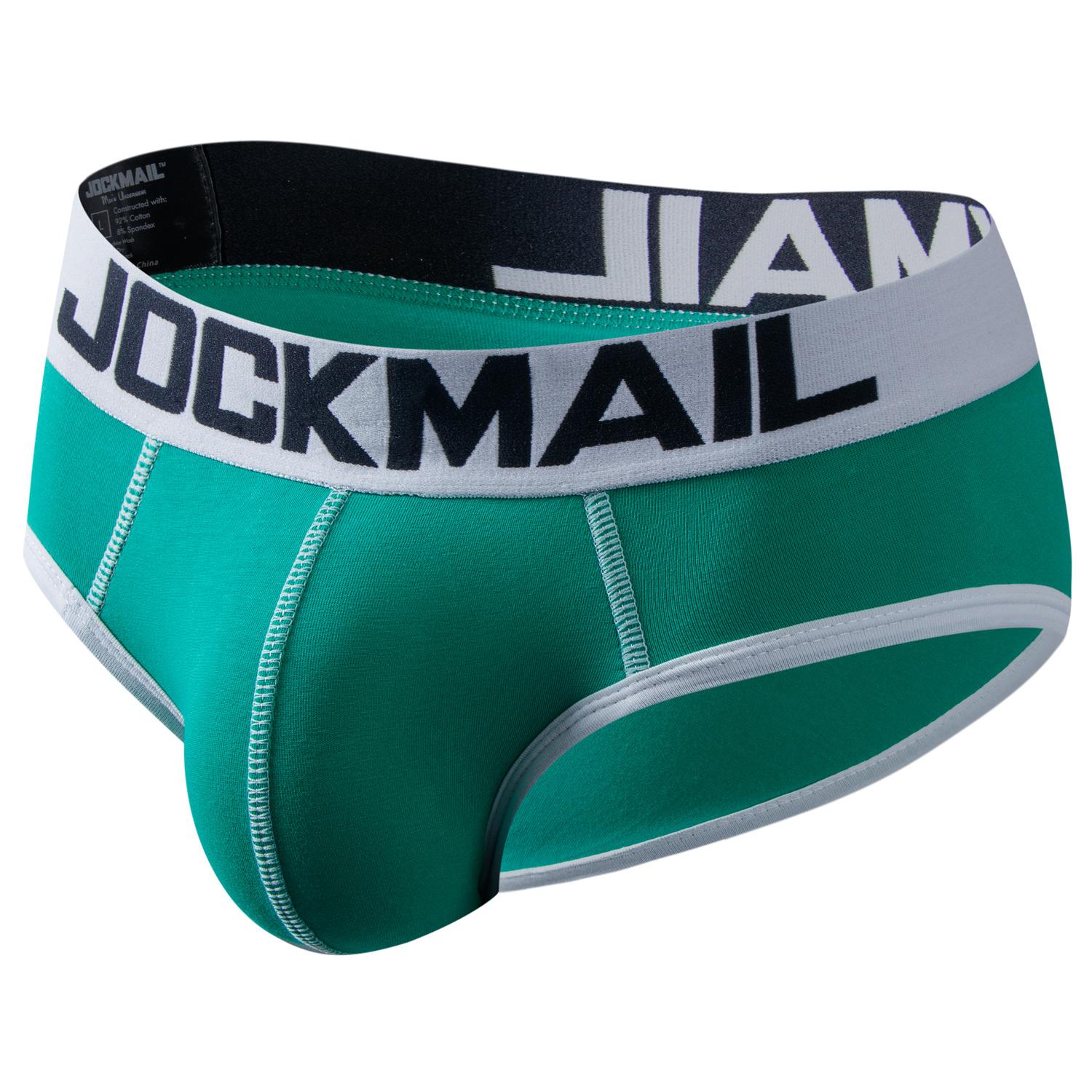 Slips JOCKMAIL Baumwolle Weich Bequem Atmungsaktiv Sport Alltag Casual Herren Unterwäsche 9 Farben Mode Unterhosen M grün