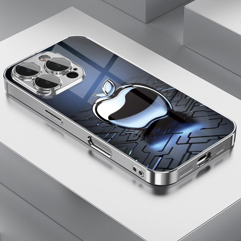 Metalltechnologie Für Apple-Muster Gehärtetes Glas Galvanisierte Hülle Für iPhone 17 16 Pro Max 15 14 Plus 13 12 16E 17 Air Cover iPhone 16 Plus