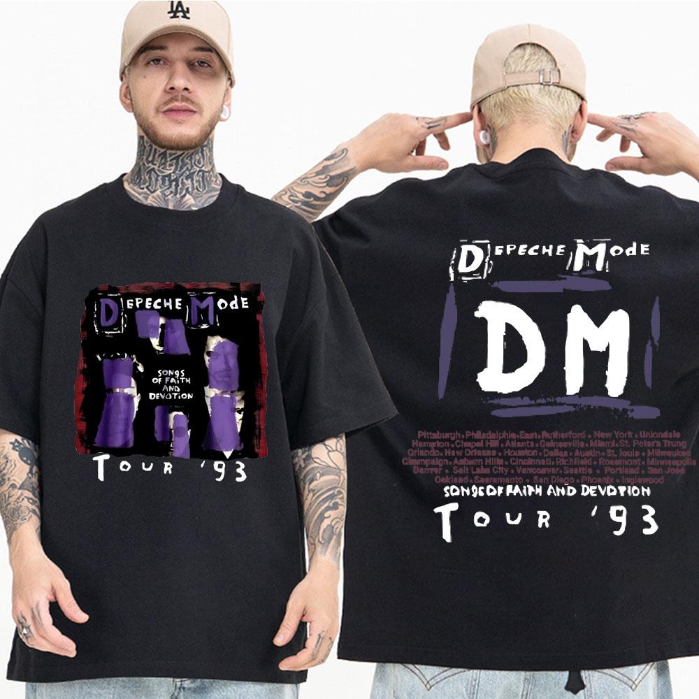 Britische Band Depeche Cool Mode Memento Mori Tour 2023 Print T-Shirt 90er Herren Damen Mode Rock T-Shirt Street Vintage T-Shirts 3XL