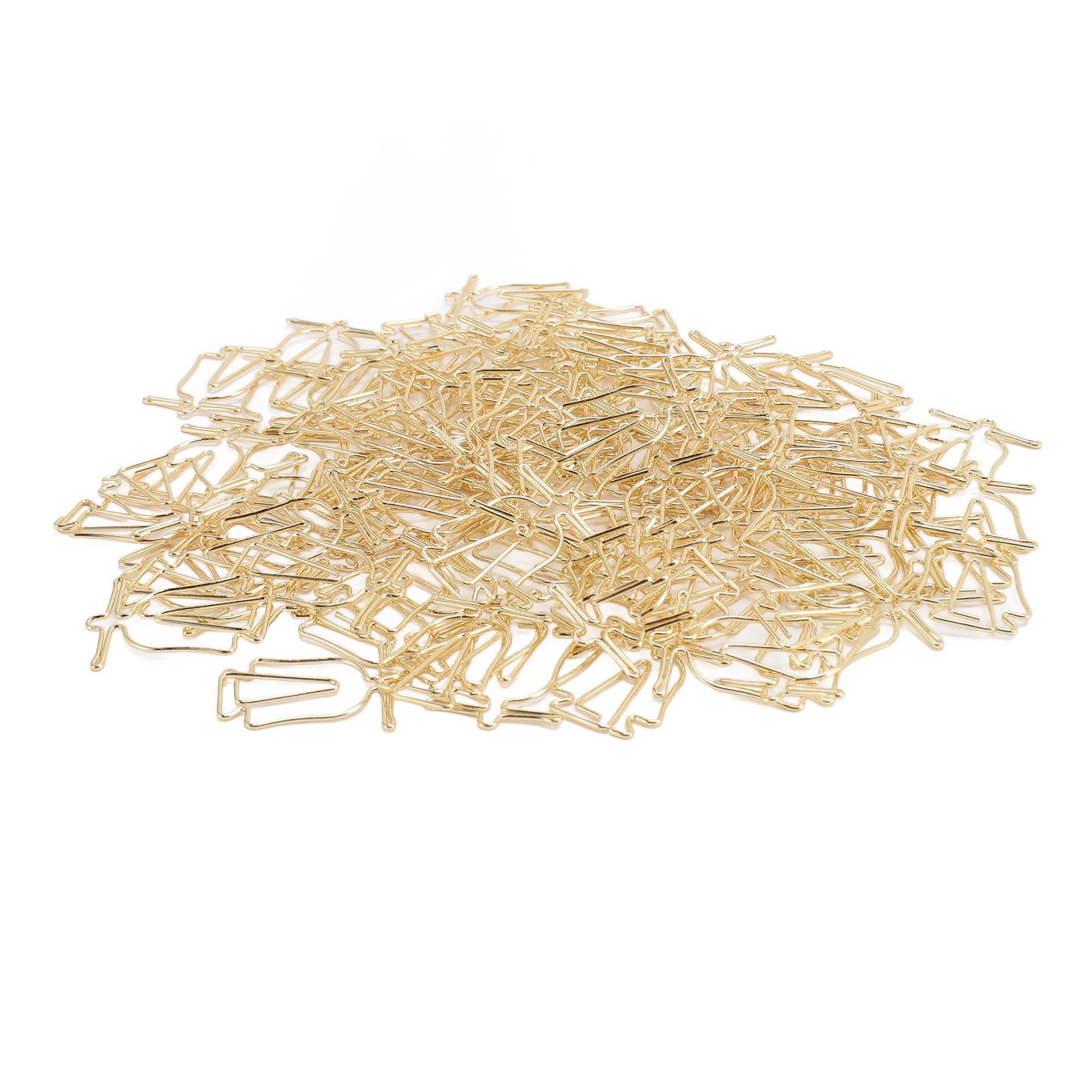 100 Stück Goldene Büroklammern Niedliche Form Edelstahl Multifunktionale Metall-Büroklammern mit Aufbewahrungsbox