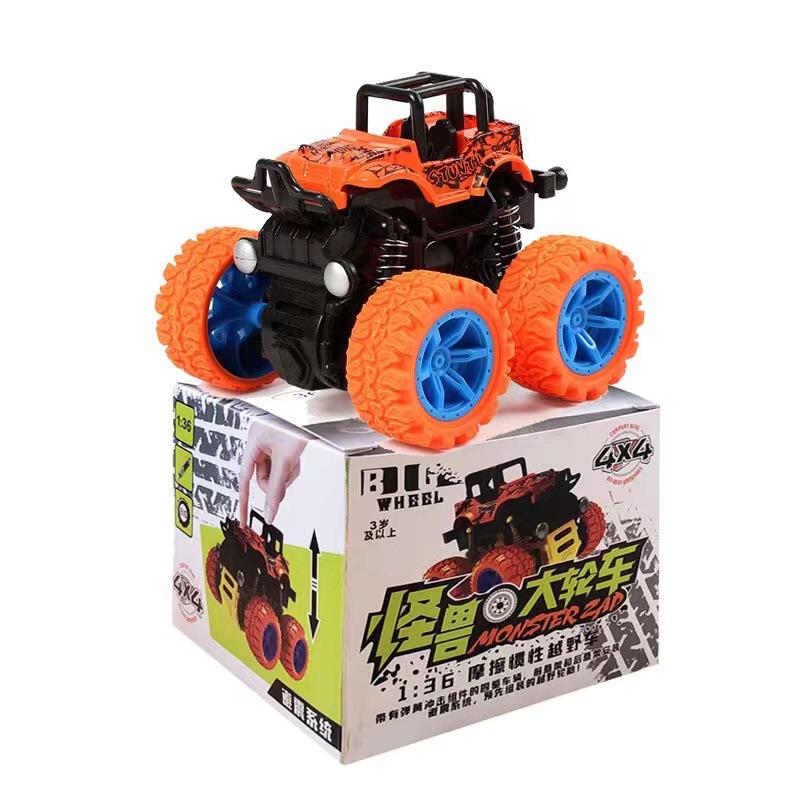 Pull Back Autos Spielzeug Lastwagen Reibungsbetriebene Autos für Kinder Kleinkinderspielzeug Trägheitsautos Spielzeug für 2 3 4 5 + Jahre alte Jungen Mädchen orange