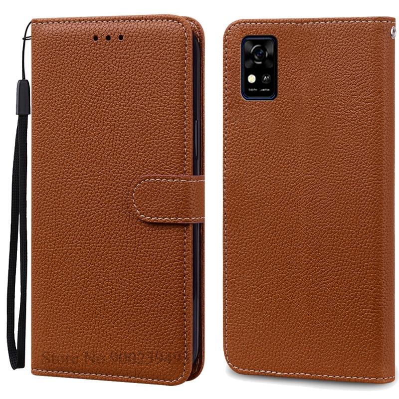 Für ZTE Blade A31 Hülle Weiche TPU Silikon Rückseite Handyhülle Für ZTE Blade A31 Hülle Leder Klapp Brieftasche Hülle Fundas For ZTE Blade A31 braun