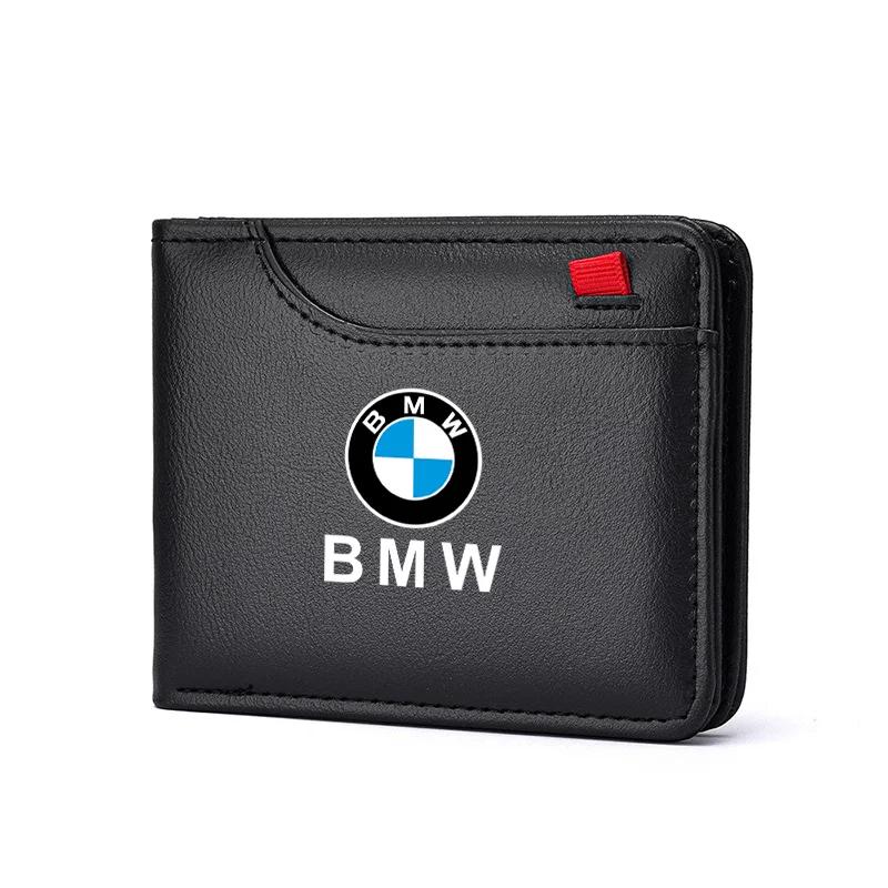 Autoaufkleber Heiß 2025 Auto-Geldbörse Große Kapazität Multi-Schlitz Business-Portemonnaie Führerschein Kurzes Portemonnaie Für BMW M 1 2 3 4 5 7 Ser