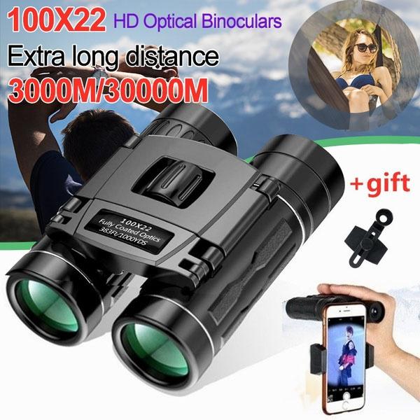 30000 m 100-facher Zoom Tag-/Nachtsicht-Ultra-HD-Fernglas-Teleskop Outdoor-Jagd Wandern Camping Vogelbeobachtungsteleskop mit Telefonclip-Geschenken schwarz