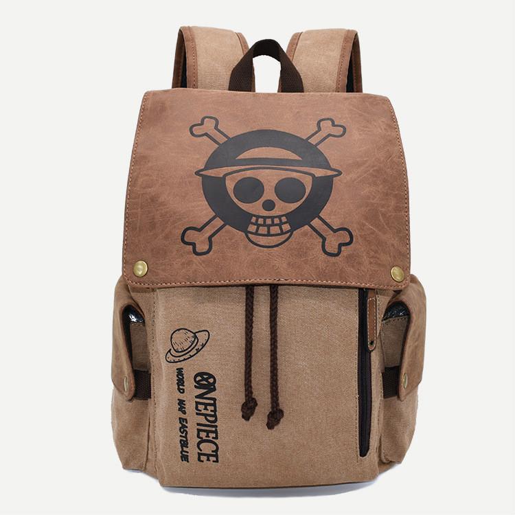 Anime-Rucksack zum Angriff auf den riesigen One Piece Naruto, der den Schüler umgibt, lässige Canvas-Schultasche 1pcs