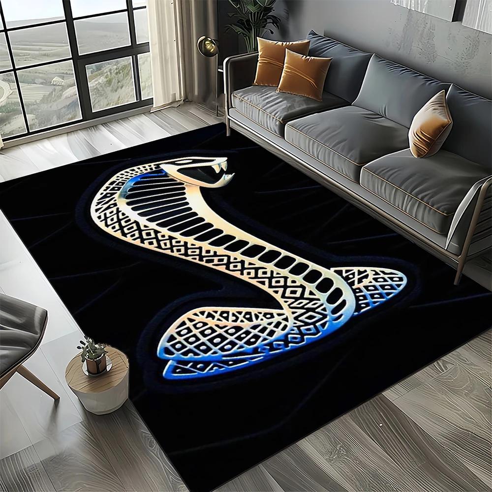 3D F-Ford Mustang Rennwagen Motorrad Teppich Teppich für Wohnzimmer Schlafzimmer Zuhause Sofa Dekoration, Kinderbereich Teppich Rutschfeste Bodenmatte 70x100cm( 27x39in )