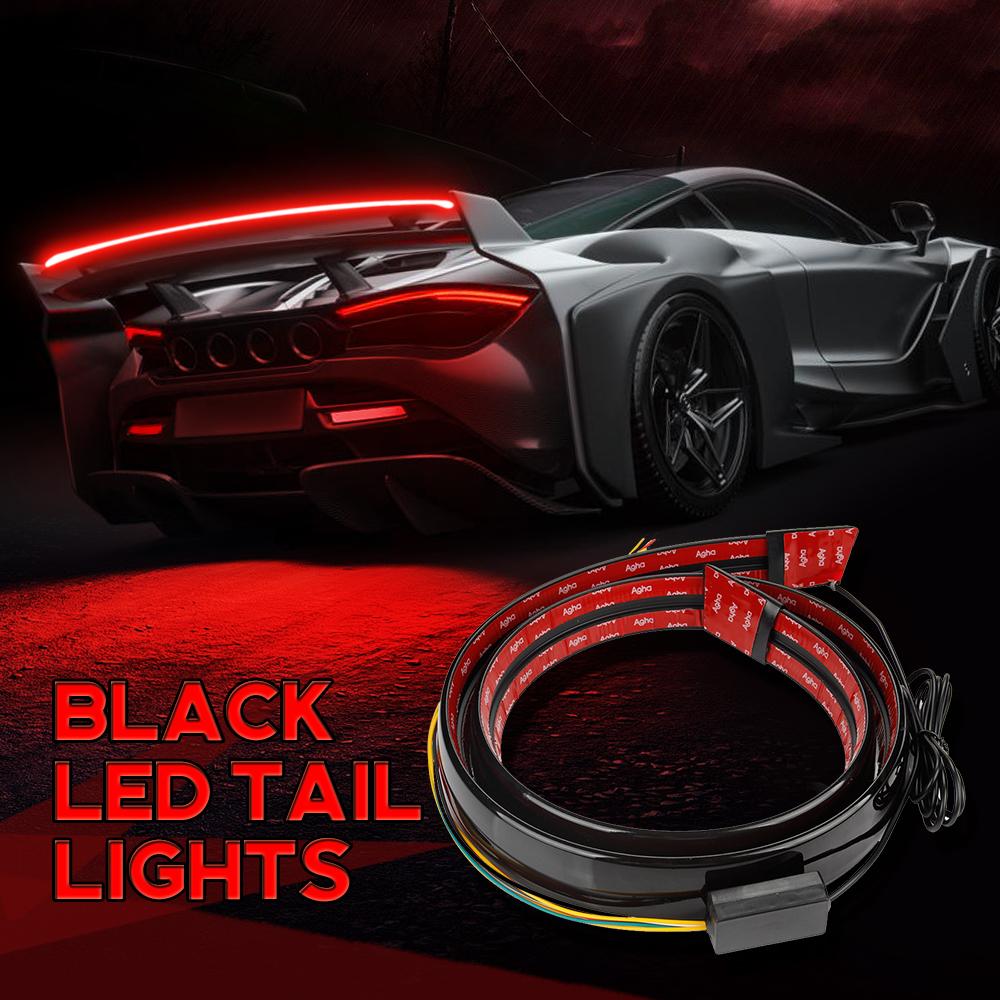 OKEEN 120 cm 130 cm Universal Led Auto Spoiler Carbon Stamm Lichter Bar Racing Hinten Schwanz Flügel Auto Brems blinker Lampen 120cm