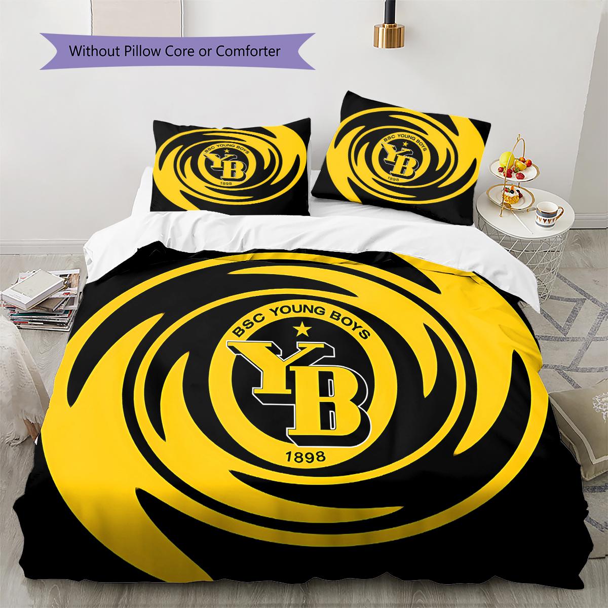 BVB Muster Bettwäsche, Steppbett Set Bettbezug Kissenbezug Zuhause Geburtstagsgeschenk (1 Bettbezug + 2 Kissenbezüge, ohne Füllung) 135x200cm