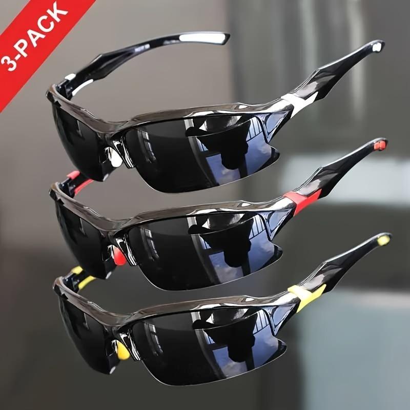 3 Stück Outdoor Radsport Brille Angeln Fahren Fotografie Stylische Brille Hohe Leistung Premium-Qualität Langlebig black