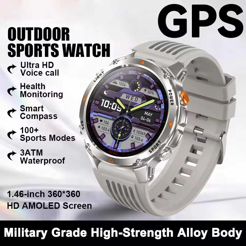 T-Rex 3 Pro Militärstandard AGPS Smartwatch 10ATM Wasserdicht Dual-Band GNSS Kompass Höhenmesser AMOLED Schwimmen Sport Smartwatch Herren silicon