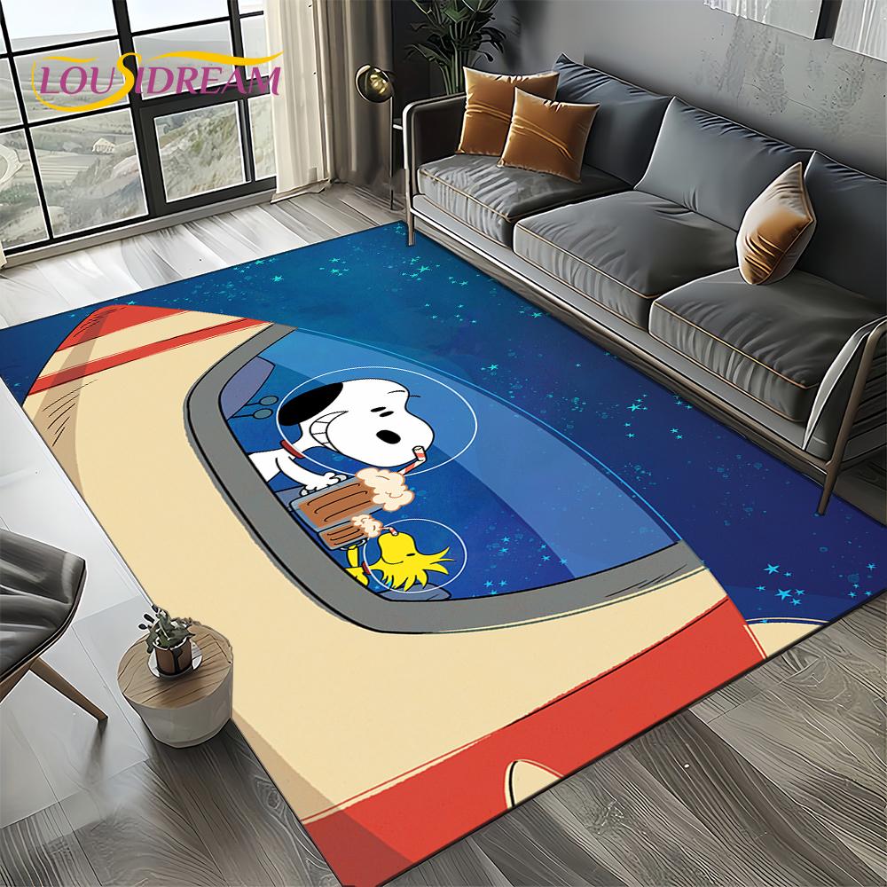 27 Stil Niedlicher Snoopy Hund Cartoon Teppich für Schlafzimmer Wohnzimmer Zuhause Sofa Dekoration, Kinder Spiel Große Dekoration Bodenmatte Geschenk 3D 40x60cm
