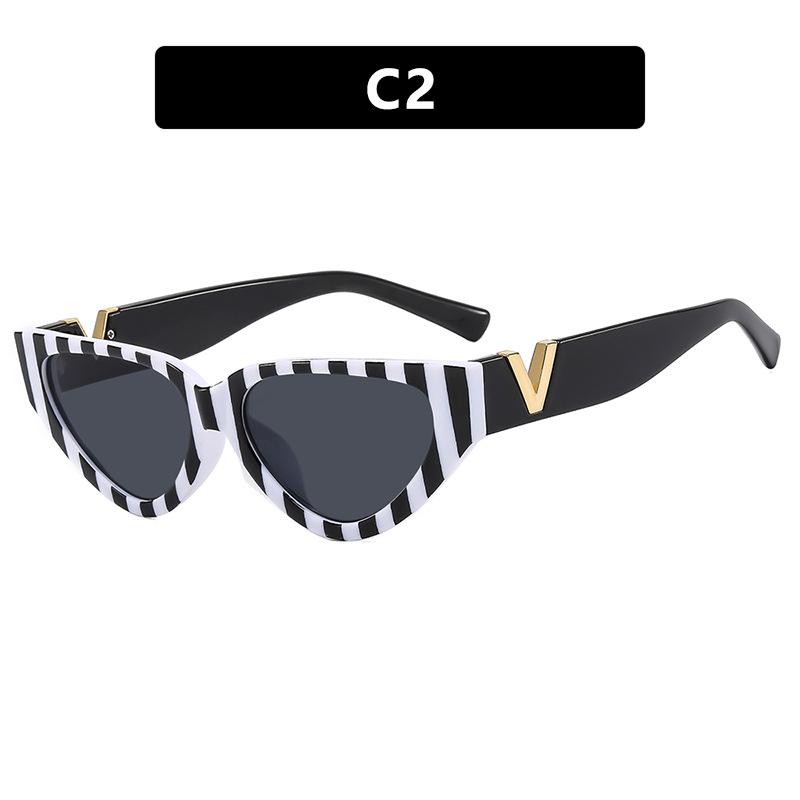 Damen Sonnenbrille, Katzenaugen-Sonnenbrille mit kleinem Rahmen in V-Form.