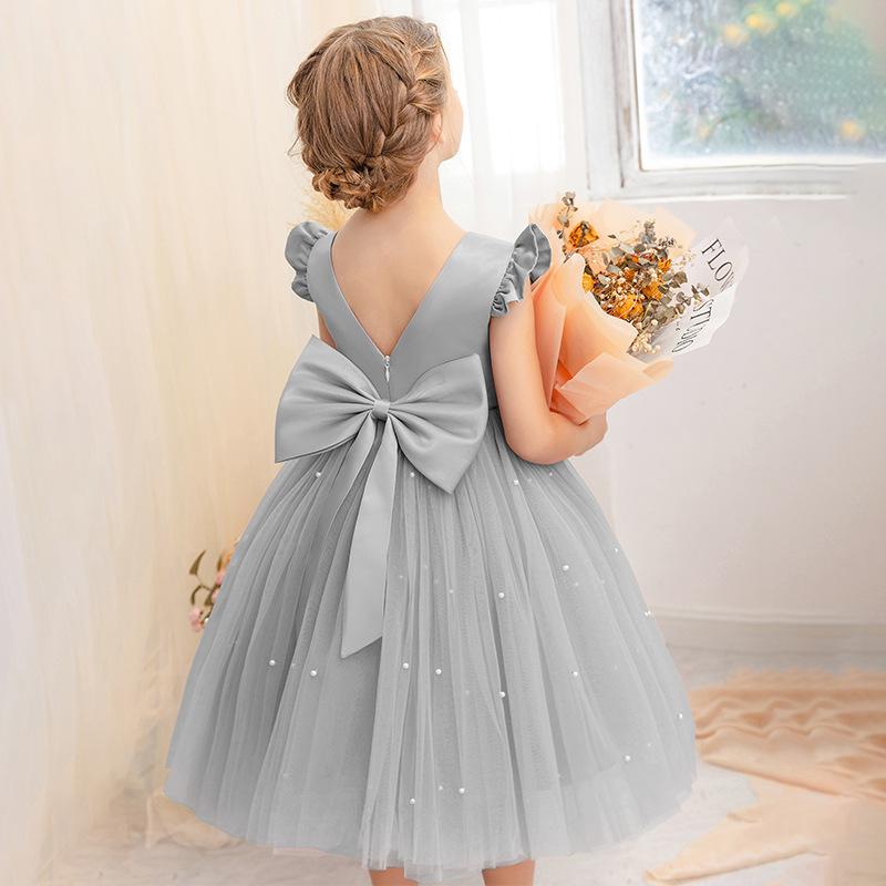 Kinderkleider für Mädchen Kleidung Kinderkleidung Fee Prinzessin Mädchenkleid Tanzkleidung Bühne Party Spitze Cosplay Kostüme 110 graue