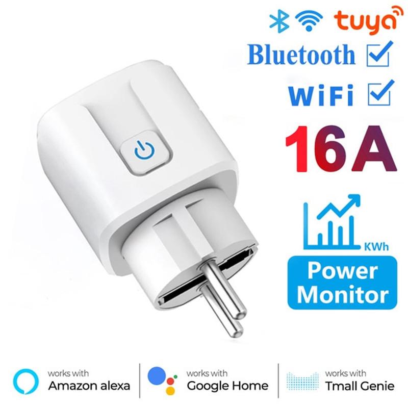 16A 20A EU Smart Steckdose WiFi Smart Steckdosen Überwachung Timing Funktion Sprachsteuerung Funktioniert mit Tuya APP Alexa Google Home