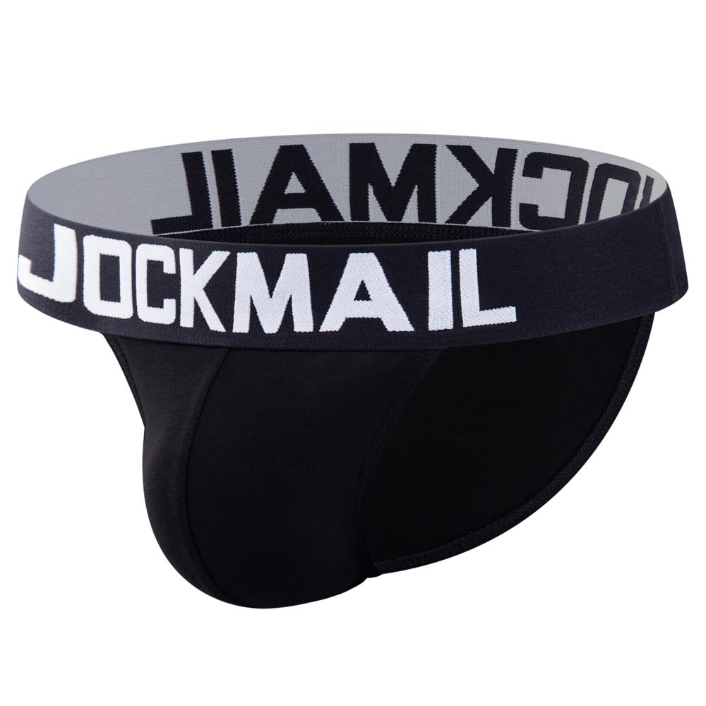 Slip JOCKMAIL Baumwolle Einfarbig Niedrige Taille Elastisch Schlank Sexy Männer Unterwäsche Sport Atmungsaktive Schlitz Unterhosen M schwarz