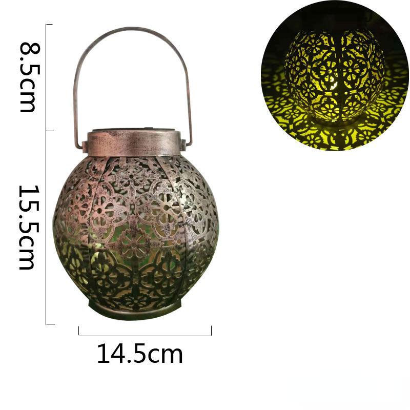 Outdoor Eisen Kunst Solar Licht Camping Rasen Landschaft Licht Dekoration Handheld Laterne Luft Projektion Licht Outdoor Camping Dekoration A