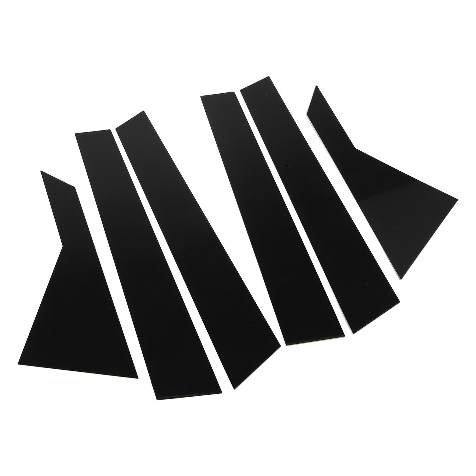 6 Stück Fenster B-Säulenverkleidung Glänzend Schwarz Robust Alterungsbeständig Stilvolle Fenster-B-Säulen