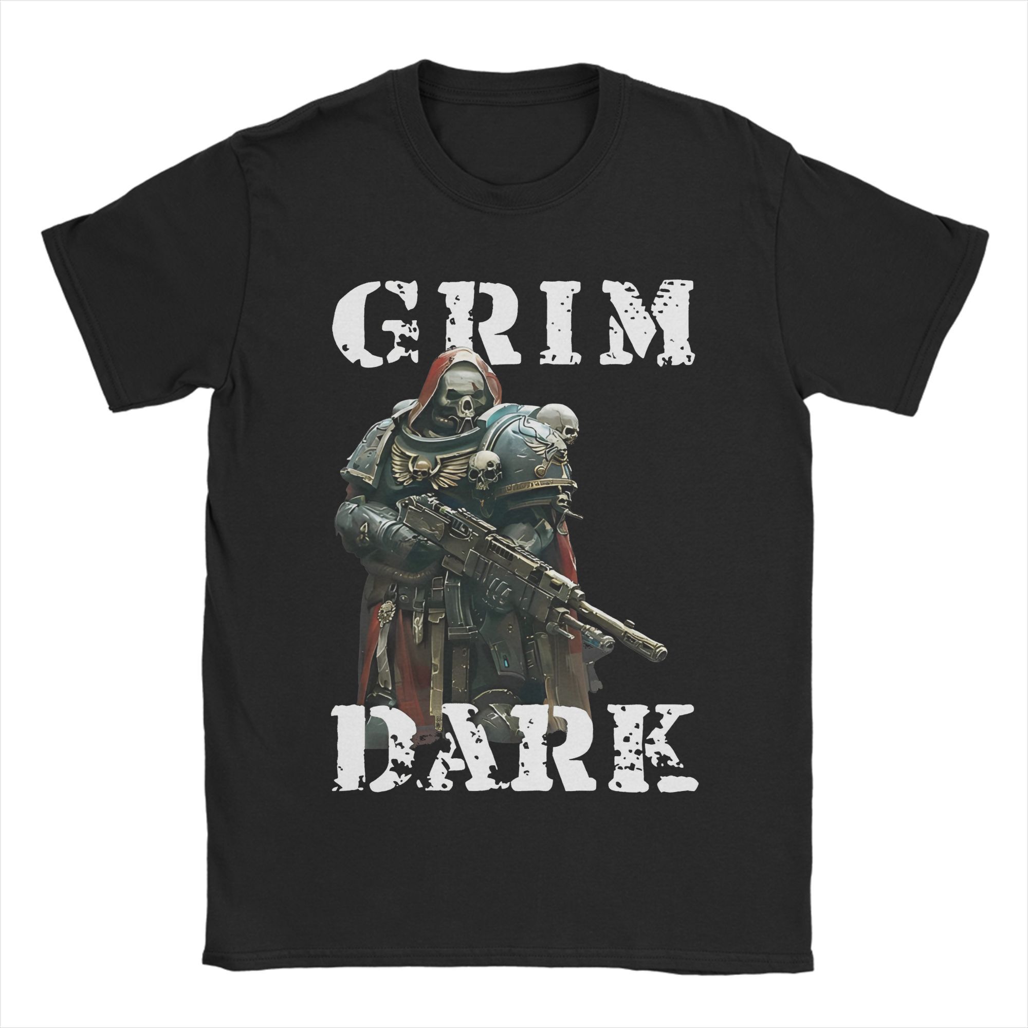 Warhammer40ks Kriegshammer Nostramo T-Shirts Baumwolle Mode für Herren T-Shirts Rundhals T-Shirts Kurzarm Kleidung Geburtstagsgeschenk M gray