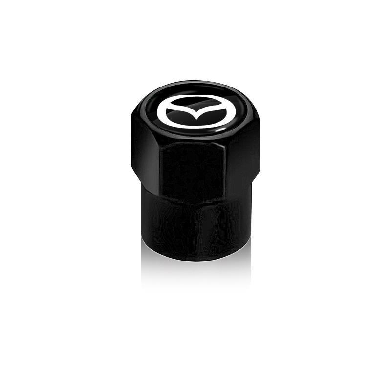 4 Stück Auto Ventilkappenkappen Abdeckung Wasserdicht Autostyling Autozubehör Für Mazda 3 Alexa 3 5 CX-3 CX-4 CX-5 CX-7 CX-9 Axela 6 RX8 7 MX3 MX5 Mazda schwarz