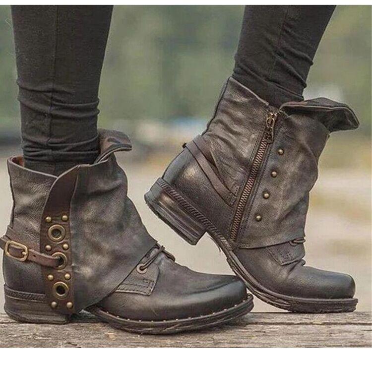 Mode Frauen Neue Beiläufige Kurze Stiefel Herbst Winter Retro Frauen Stiefel Mode Plüsch Lace Up Flache Stiefeletten Plus Größe Zapatos de Mujer 38 braun