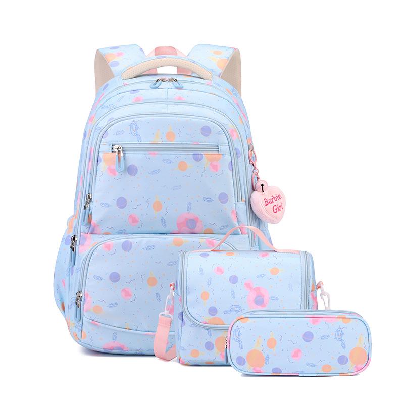 Dreiteiliges Set von Grundschul-Schulranzen für Damen, Neues Cartoon-Druckmaterial, Schulranzen für Mittelschüler 46.5*32.5*22cm