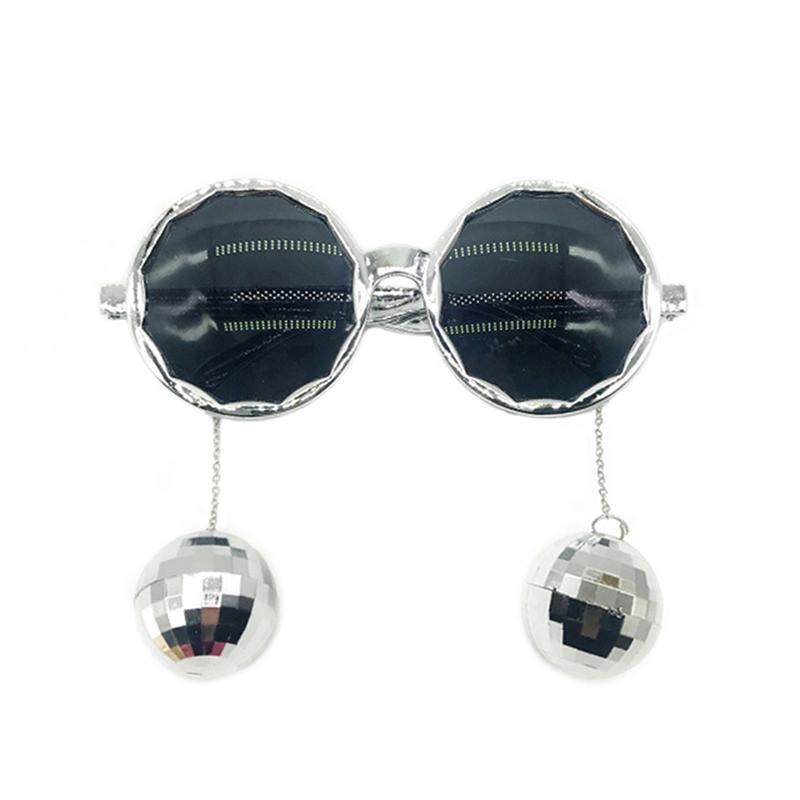 Disco Anhänger Spiegelkugel Brille Für 70er 80er Retro Thema Cowgirl Disco Party Deko Geburtstag Hochzeit Party Fotografie Requisiten silber