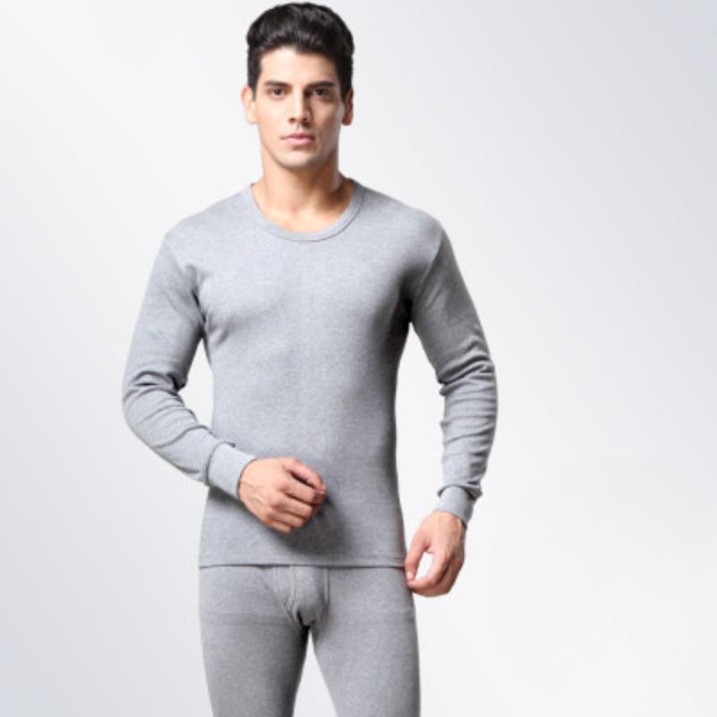 Warme Herren-Thermounterwäsche, lange Unterhosen für Herren, Thermo-Unterwäsche-Sets, dicke lange Unterhosen L graue
