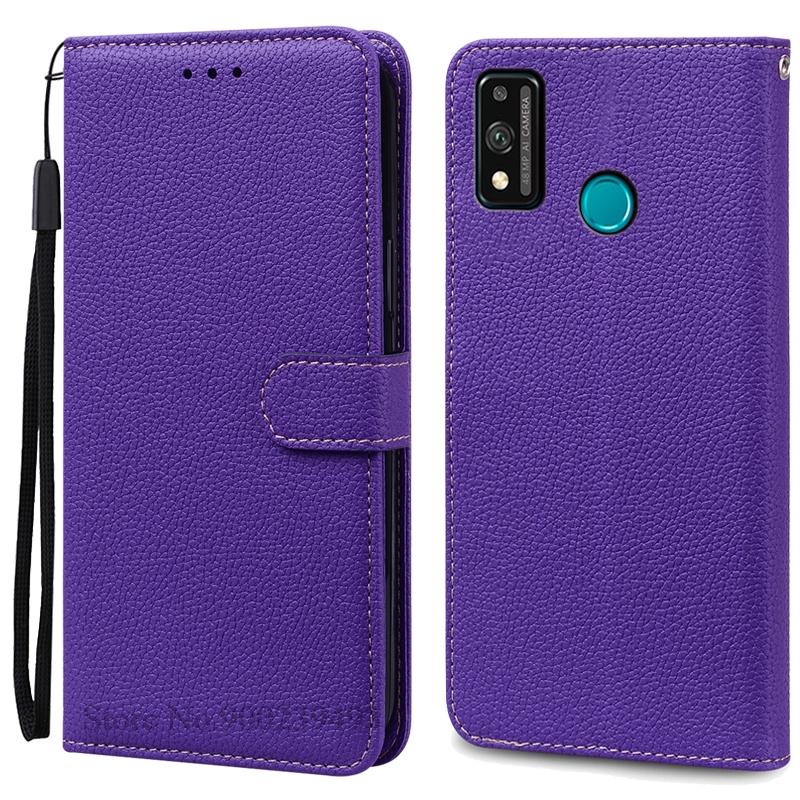Für Honor 9X Lite Hülle Leder Flip Wallet Case Für Honor 9X Lite JSN-L21 JSN-L22 JSN-L23 Hülle Honor 9 X Lite Handyhülle Fundas For Honor 9X Lite dunkelviolette