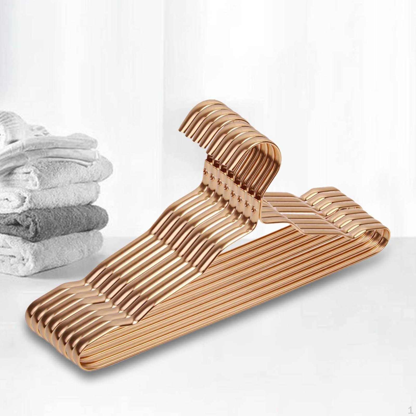 10 Stück Aluminiumlegierung Anzug Kleiderbügel Anti Kleiderschrank Organizer Wäscheständer für Wäsche Zuhause Golden