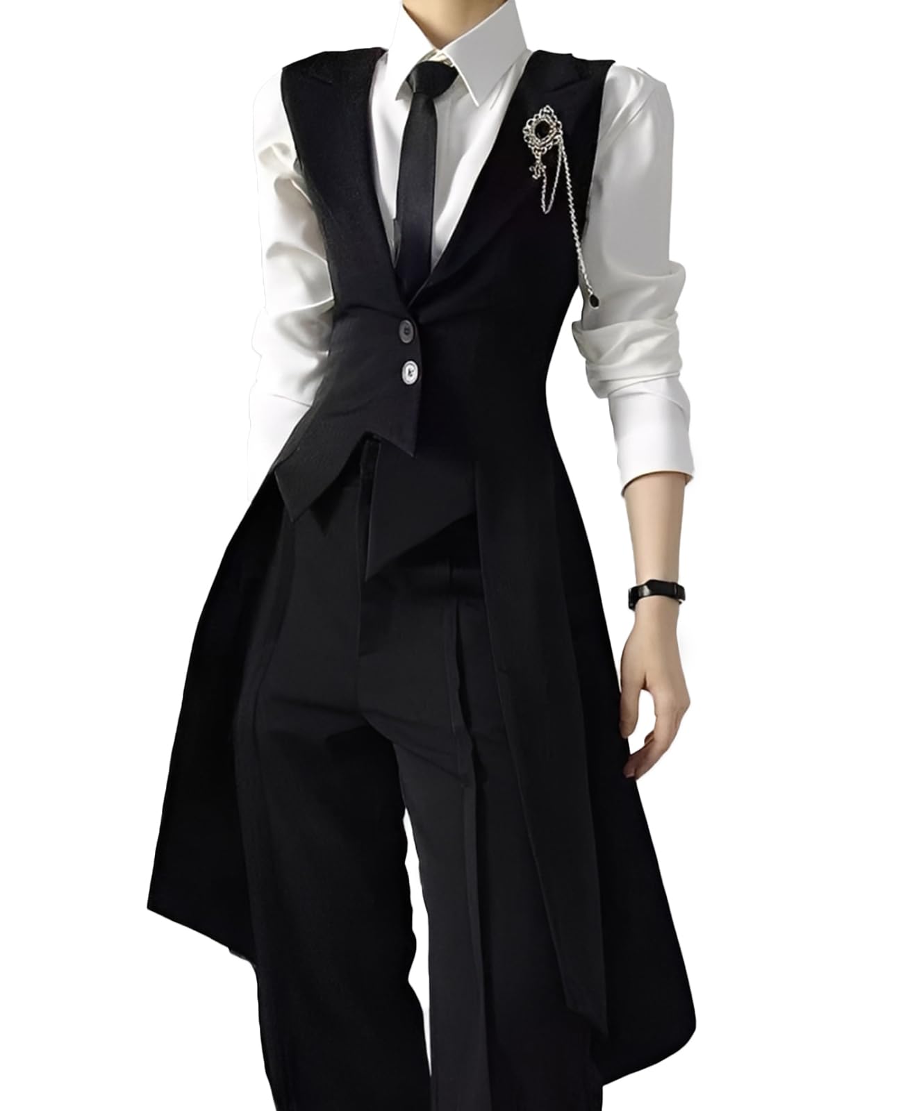[KALAOK] Butler Cosplay Kostüm, Uniform, Kostüm, Alltagskleidung, Cosplay Kostüm, Junger Herr, Fotoshooting, Bühnenkostüm, Schwarz, XL