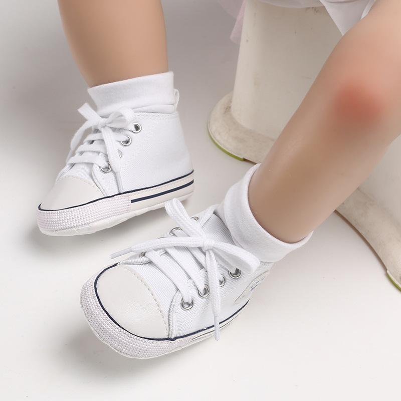 Frühling Herbst Leinwand Kleinkind Baby Schuhe Erste Wanderer Baby Sneaker Neugeborenen Baby Mokassins Krippe Schuhe 0-6m weiß