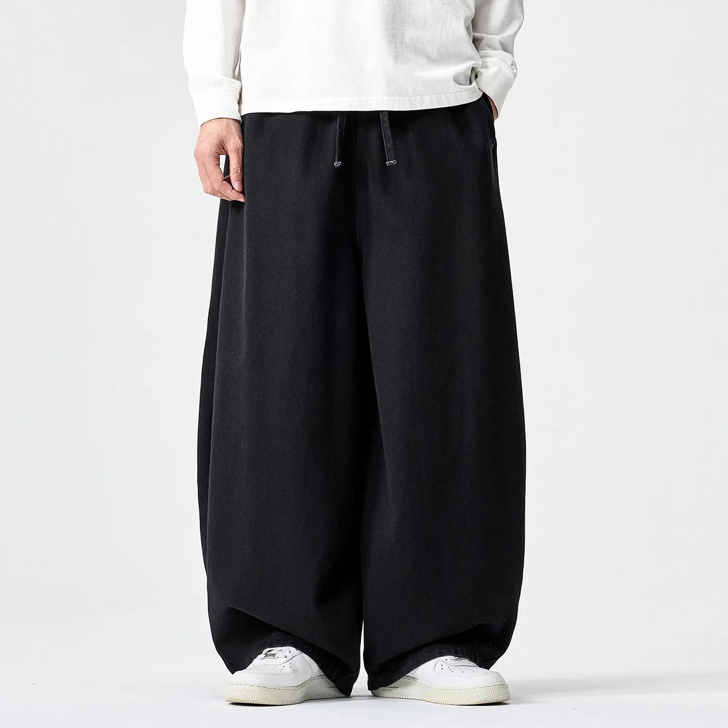 Herren Streetwear Cargo Jeans 2026 Herren Harajuku Baggy Baumwolljeans Herren Lässig Übergroße Jeanshosen Herren Weite Hosen 2XL schwarz