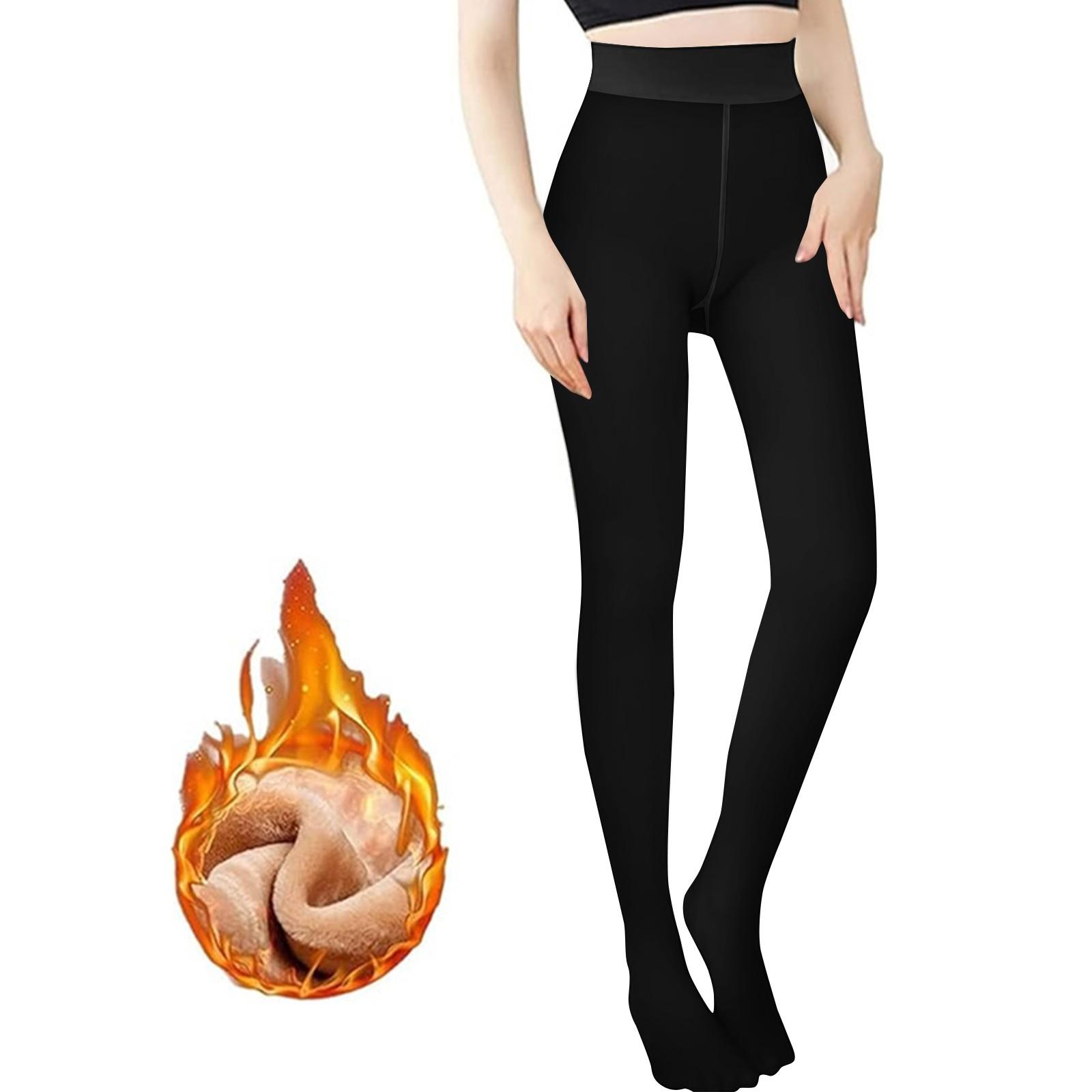 Damenmode Strumpfhosen in Übergröße Tragen Sie warme Strumpfhosen in Übergröße Strumpfhosen-Leggings über schwarzer Haut S schwarz