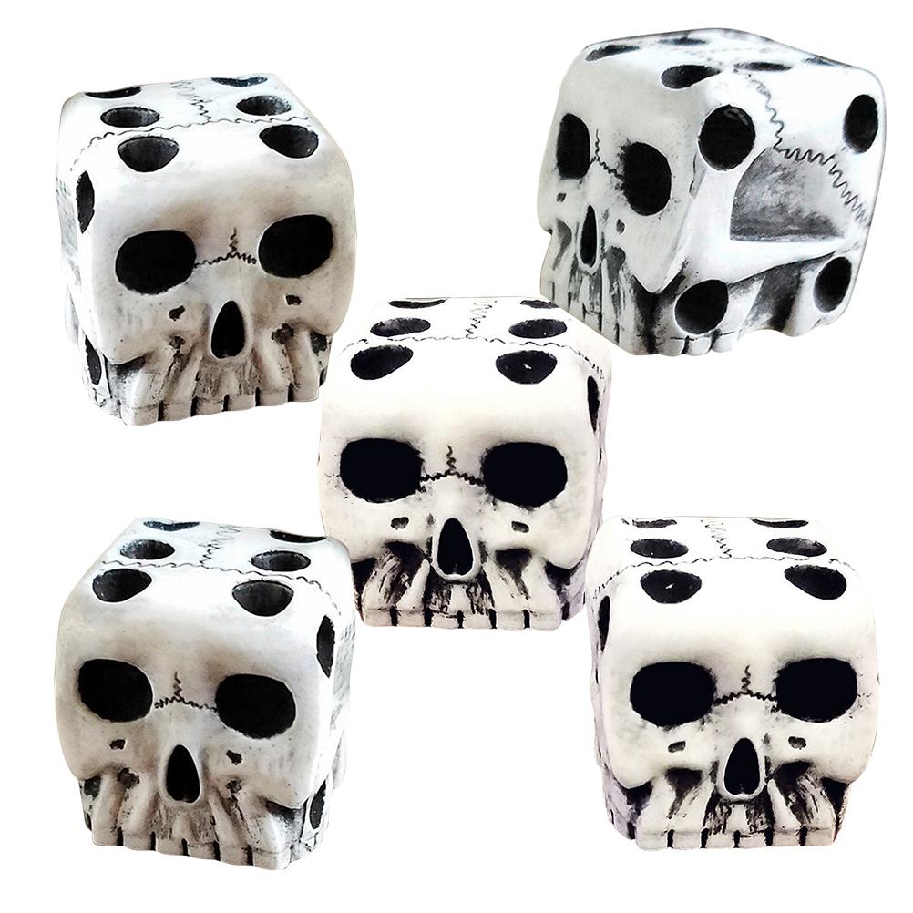 5Pcs Halloween Weiß Skelett Würfel Dekorative Mini Skeleton Gesicht Gaming Würfel für Club Pub Halloween