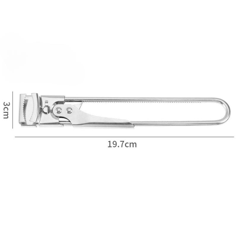Verstellbarer Glasöffner für den Haushalt, manueller Flaschendeckelöffner aus Edelstahl für schwache Hände, leicht zu greifendes Küchenzubehör 1 pc silber